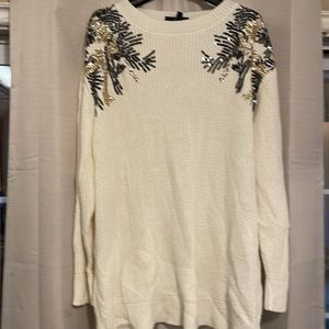 Lane Bryant New Off White Holiday Beaded Sweater 22 24